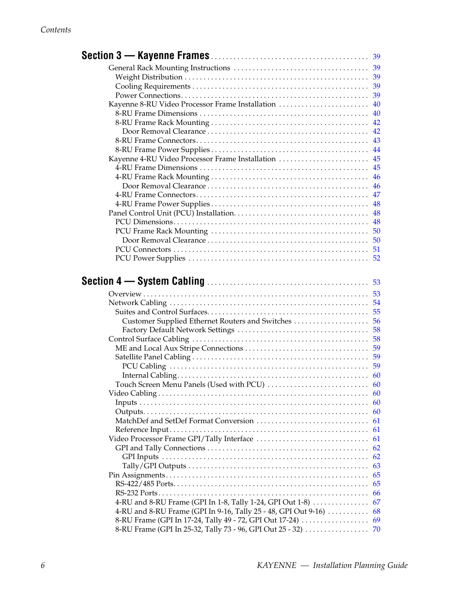Grass Valley Kayenne Installation Planning Guide Aug 30 2011 User Manual | Page 6 / 78