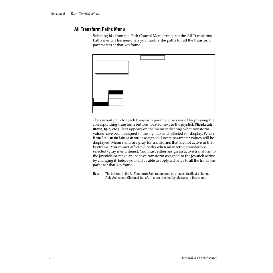 All transform paths menu | Grass Valley 4300 Krystal Reference Manual v.3.1 User Manual | Page 100 / 334
