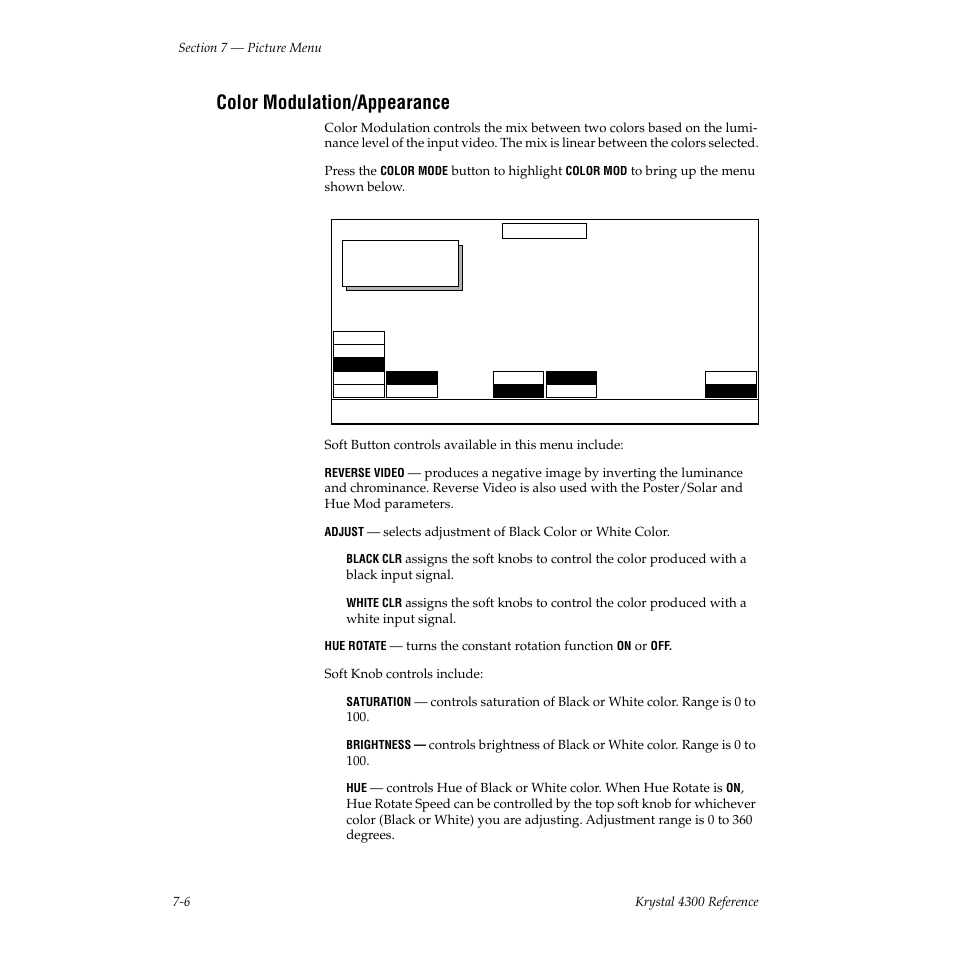 Color modulation/appearance | Grass Valley 4300 Krystal Reference Manual v.3.1 User Manual | Page 114 / 334