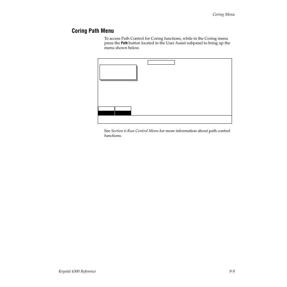 Coring path menu | Grass Valley 4300 Krystal Reference Manual v.3.1 User Manual | Page 203 / 334