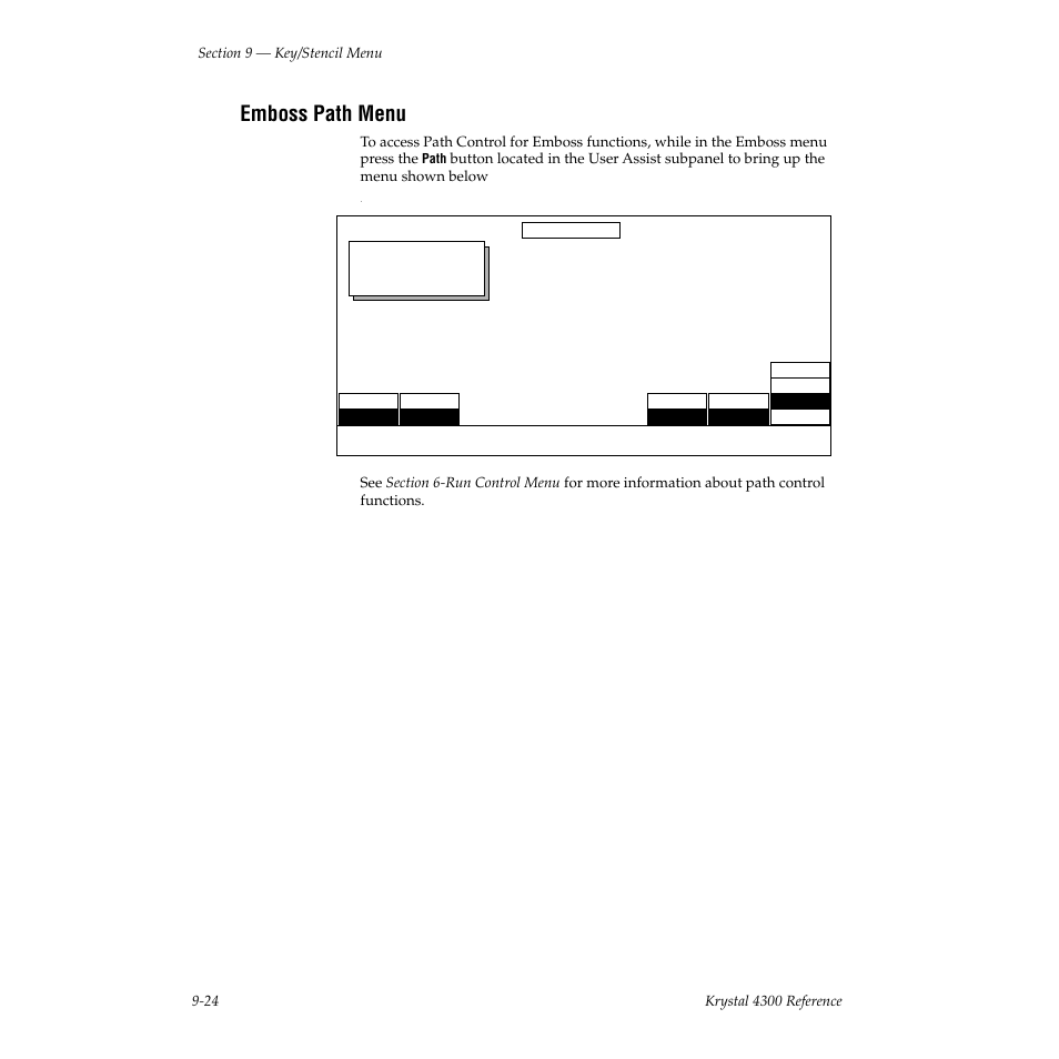 Emboss path menu, Emboss path | Grass Valley 4300 Krystal Reference Manual v.3.1 User Manual | Page 218 / 334