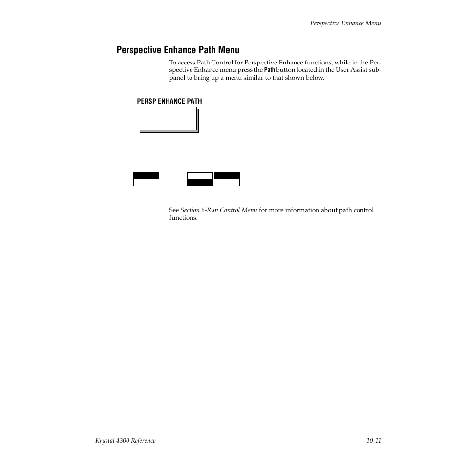 Perspective enhance path menu, Persp enhance path | Grass Valley 4300 Krystal Reference Manual v.3.1 User Manual | Page 229 / 334