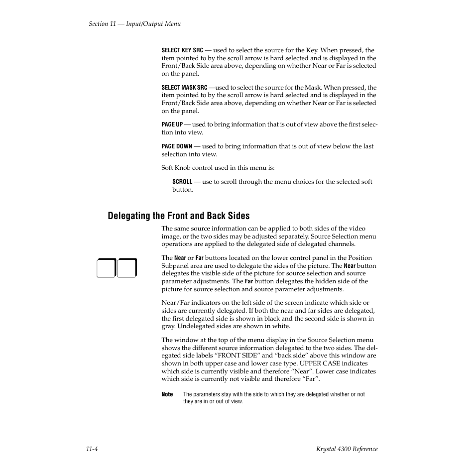 Delegating the front and back sides | Grass Valley 4300 Krystal Reference Manual v.3.1 User Manual | Page 240 / 334