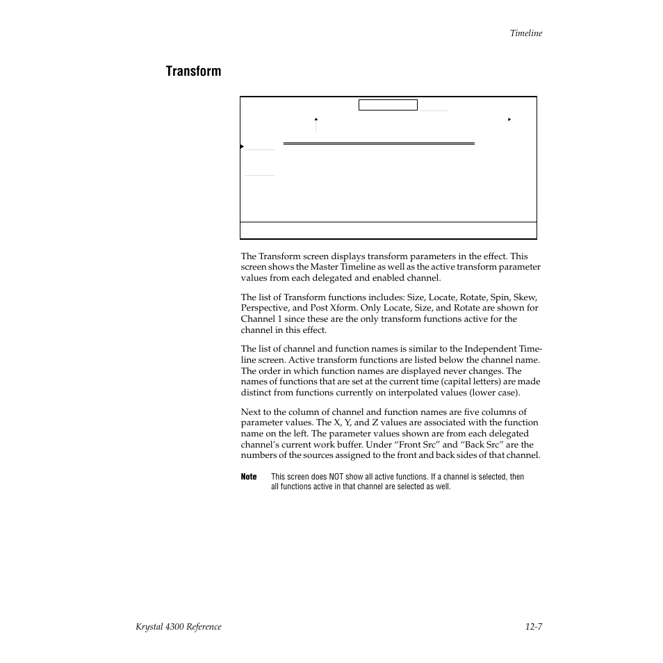 Transform | Grass Valley 4300 Krystal Reference Manual v.3.1 User Manual | Page 275 / 334