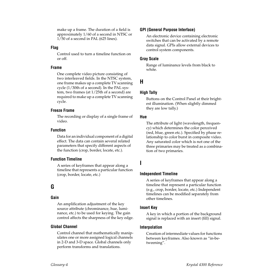 Grass Valley 4300 Krystal Reference Manual v.3.1 User Manual | Page 308 / 334