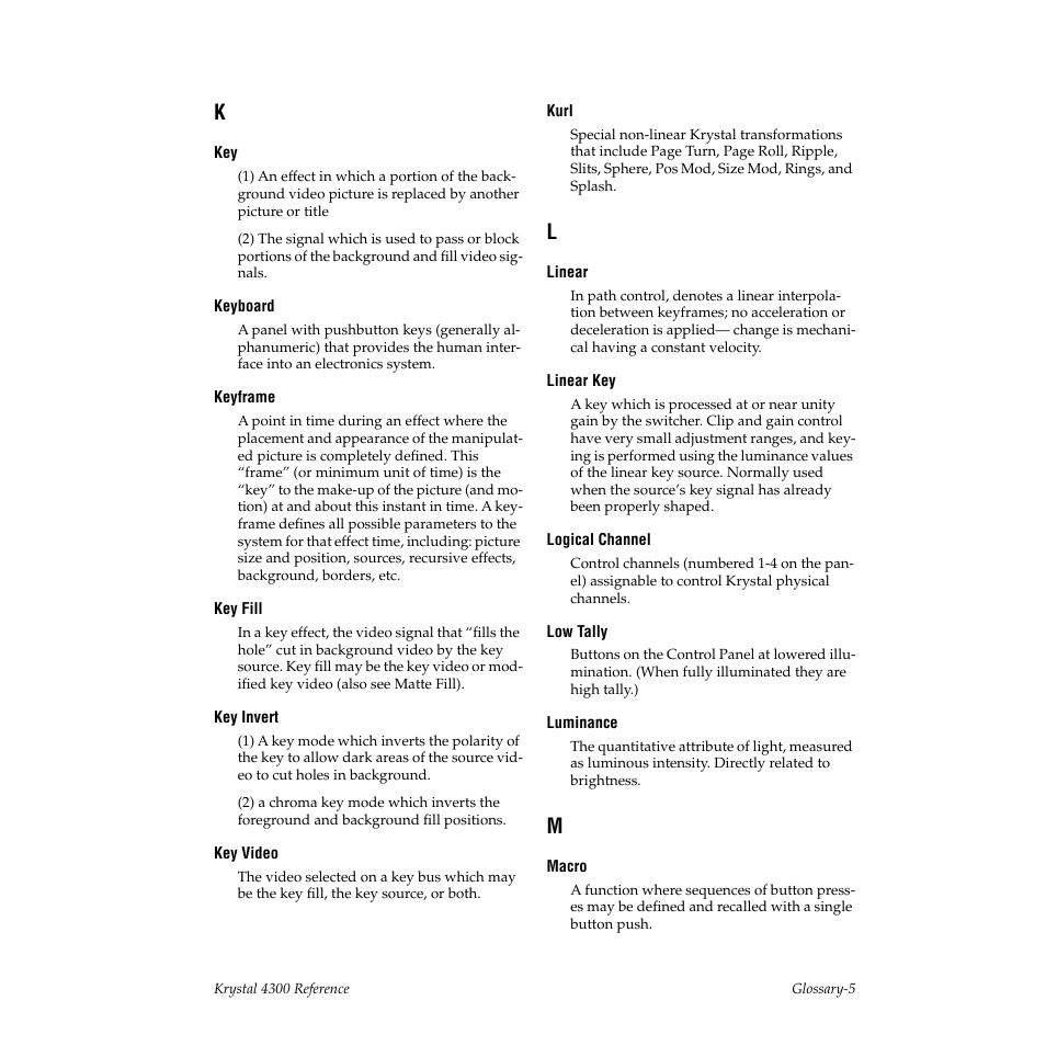 Grass Valley 4300 Krystal Reference Manual v.3.1 User Manual | Page 309 / 334