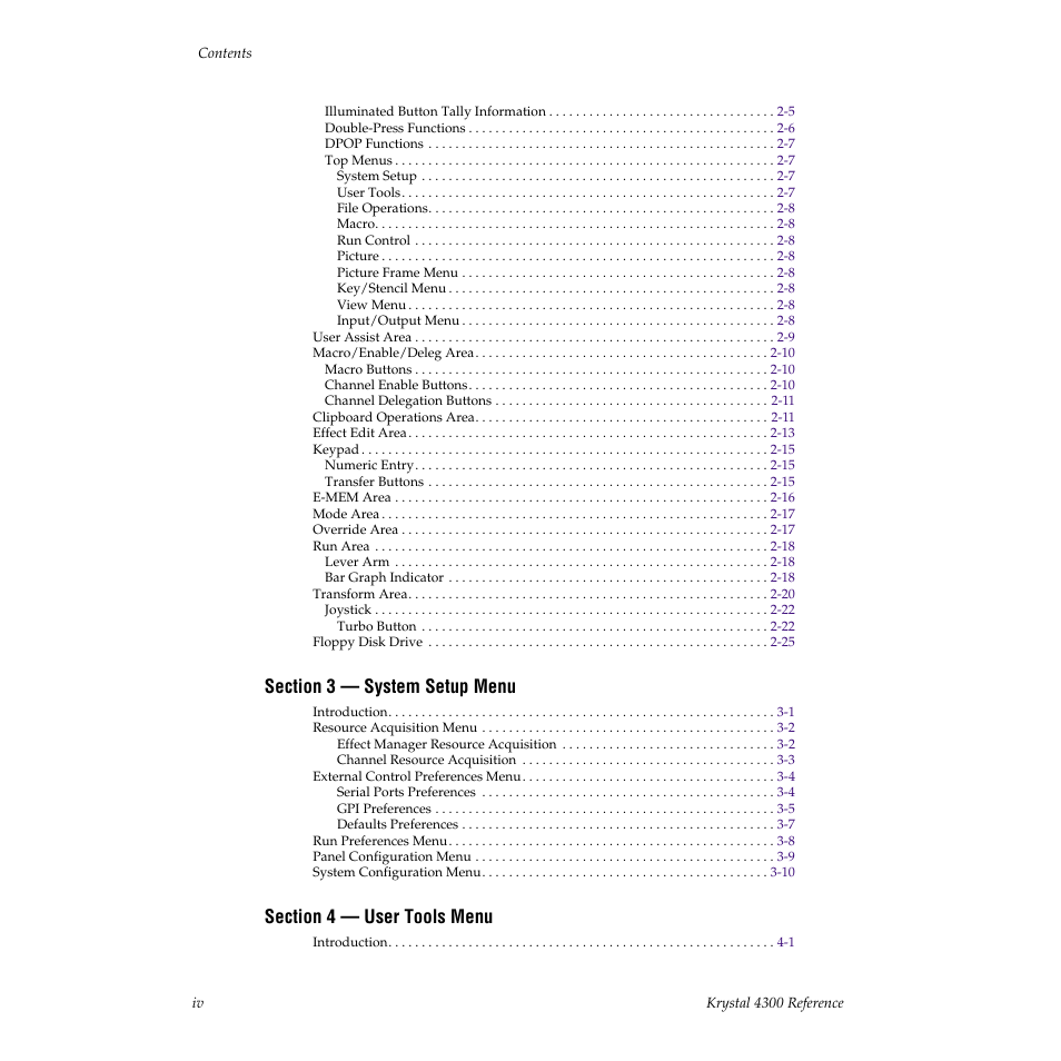 Grass Valley 4300 Krystal Reference Manual v.3.1 User Manual | Page 4 / 334