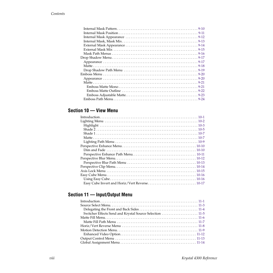 Grass Valley 4300 Krystal Reference Manual v.3.1 User Manual | Page 8 / 334