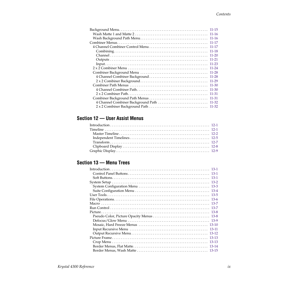 Grass Valley 4300 Krystal Reference Manual v.3.1 User Manual | Page 9 / 334