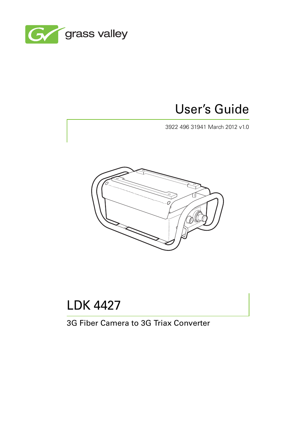 Grass Valley LDK 4427 User Manual | 24 pages