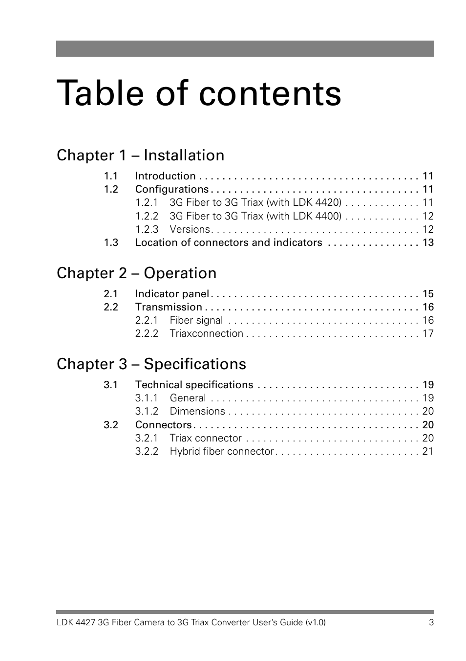 Grass Valley LDK 4427 User Manual | Page 3 / 24