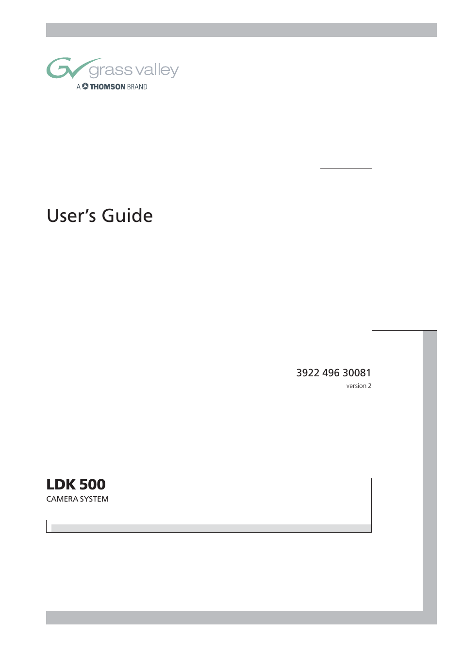 Grass Valley LDK 500 User Manual | 81 pages