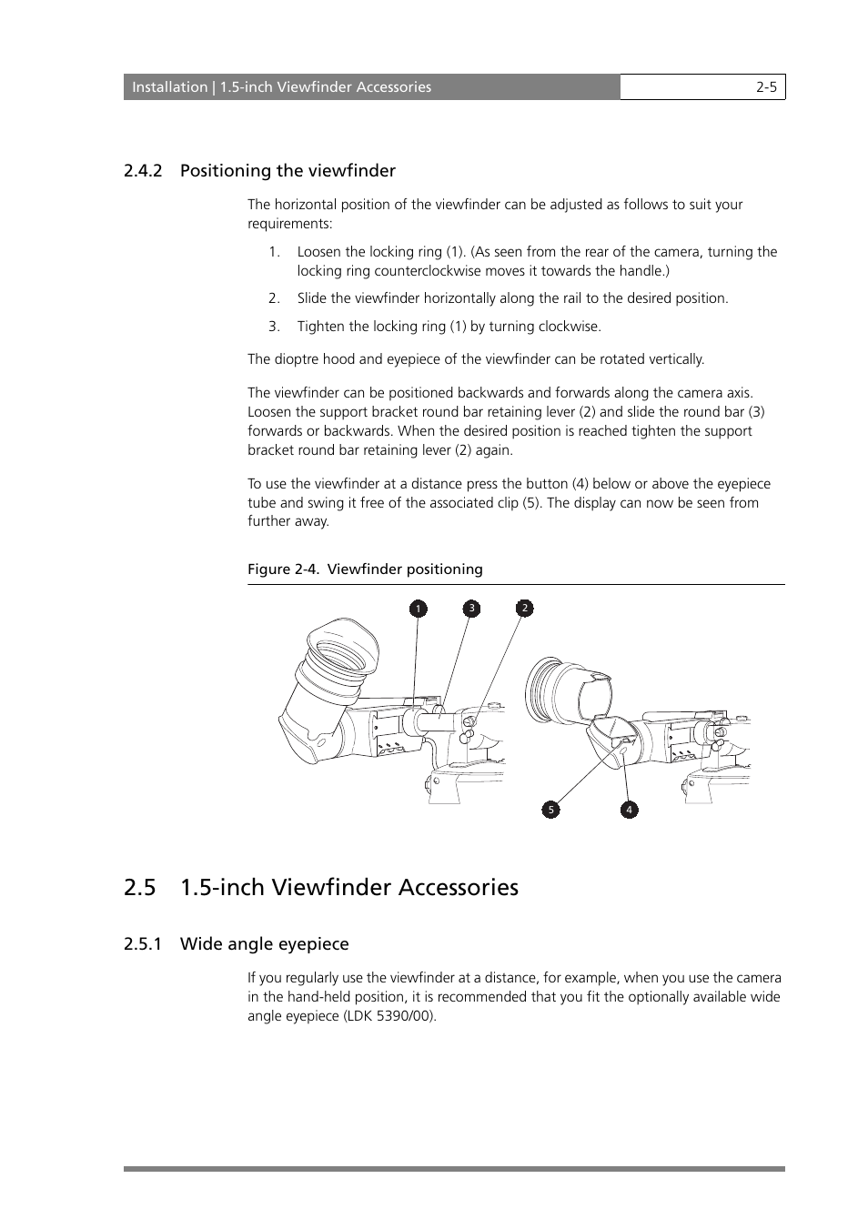 5 1.5-inch viewfinder accessories | Grass Valley LDK 500 User Manual | Page 18 / 81