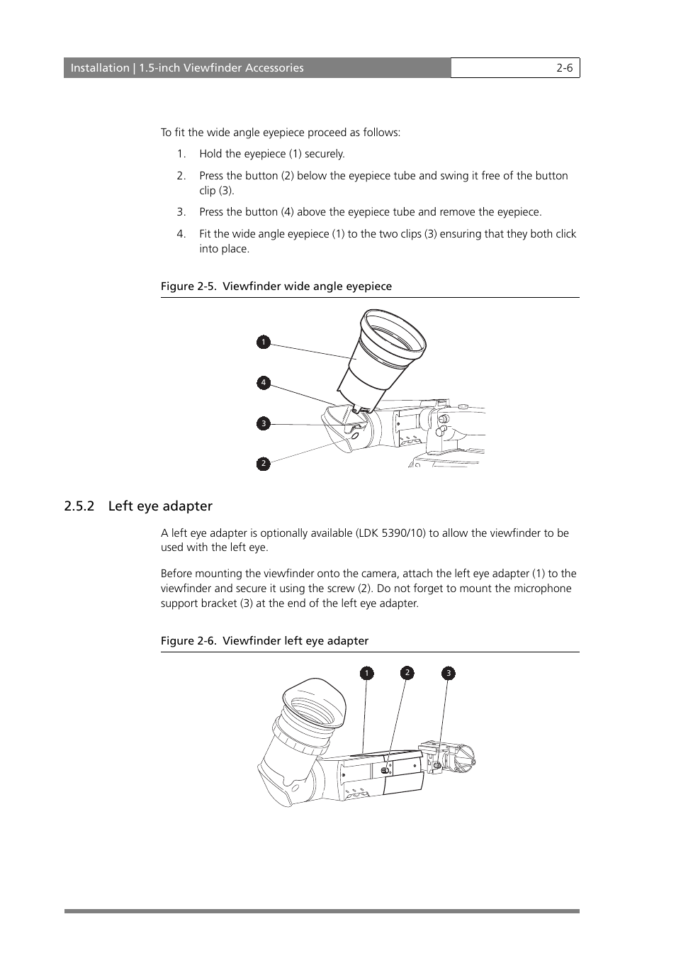 2 left eye adapter | Grass Valley LDK 500 User Manual | Page 19 / 81