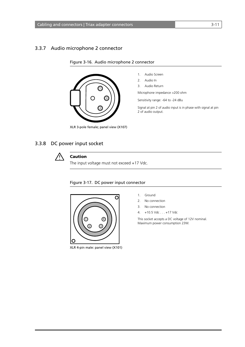 7 audio microphone 2 connector, 8 dc power input socket | Grass Valley LDK 500 User Manual | Page 36 / 81