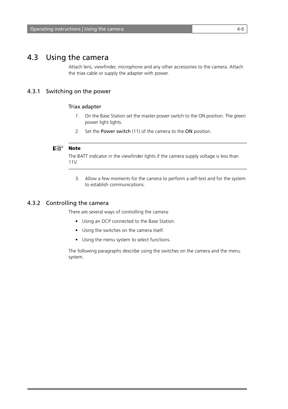 3 using the camera | Grass Valley LDK 500 User Manual | Page 45 / 81