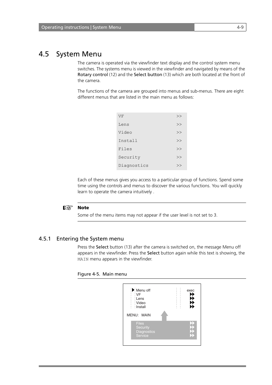 5 system menu | Grass Valley LDK 500 User Manual | Page 48 / 81