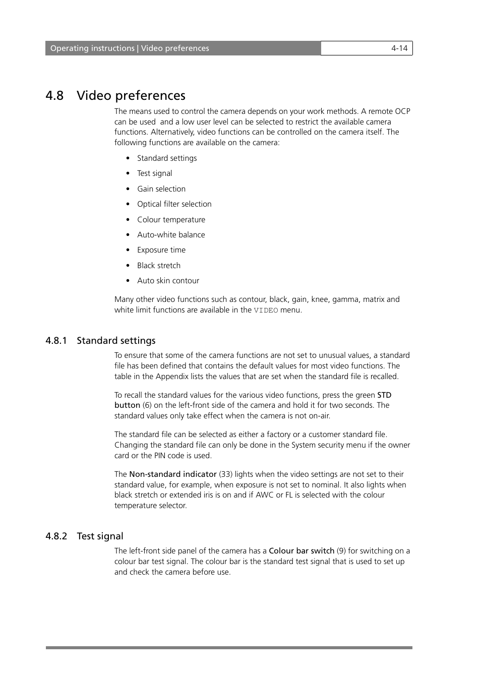 8 video preferences | Grass Valley LDK 500 User Manual | Page 53 / 81