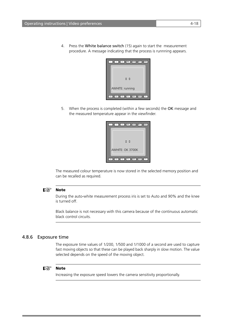 6 exposure time | Grass Valley LDK 500 User Manual | Page 57 / 81