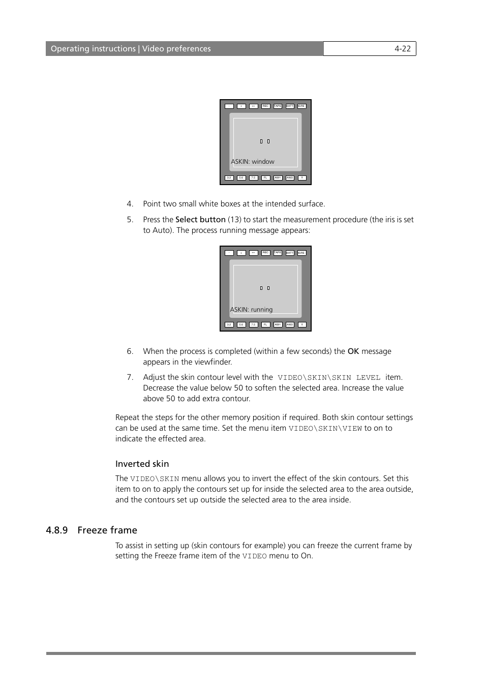 9 freeze frame, Inverted skin | Grass Valley LDK 500 User Manual | Page 61 / 81