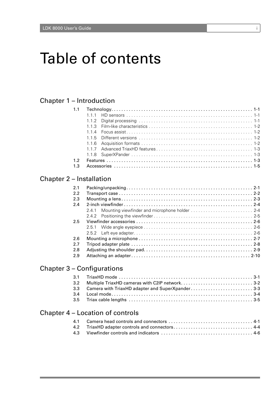 Grass Valley LDK 8000 v.2.0 User Manual | Page 3 / 110