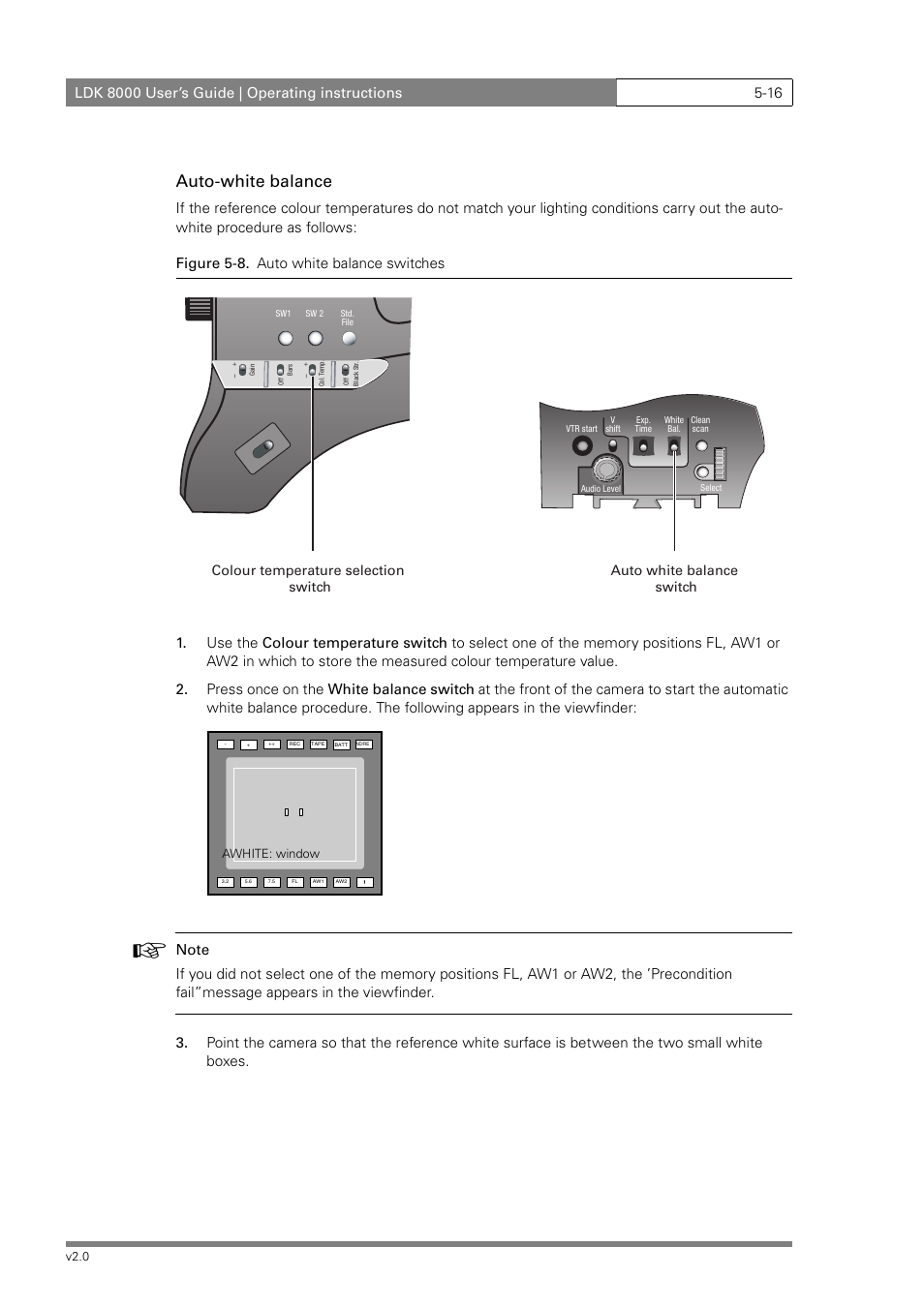 Auto-white balance | Grass Valley LDK 8000 v.2.0 User Manual | Page 56 / 110