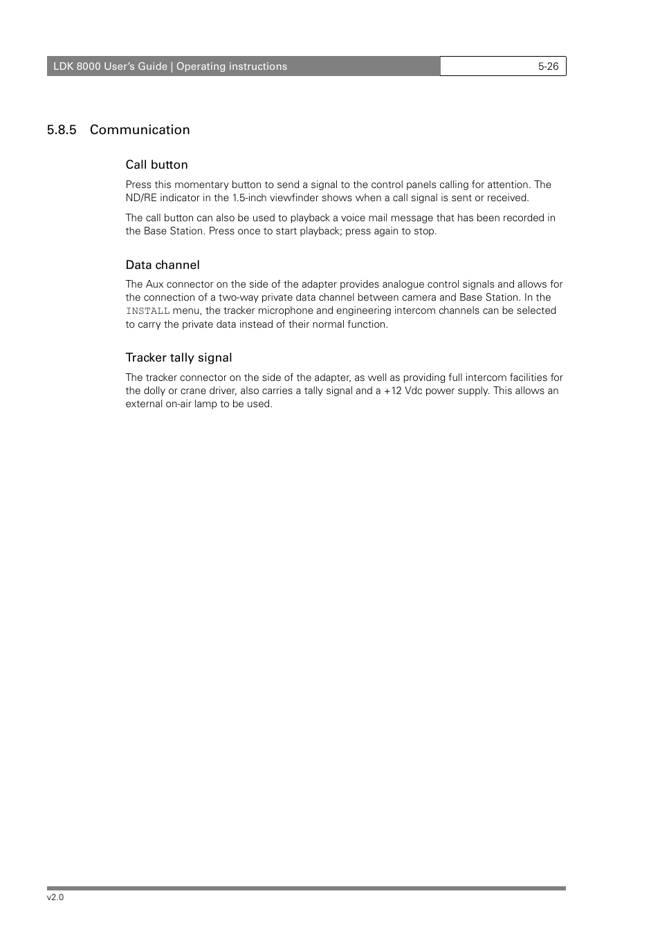Grass Valley LDK 8000 v.2.0 User Manual | Page 66 / 110