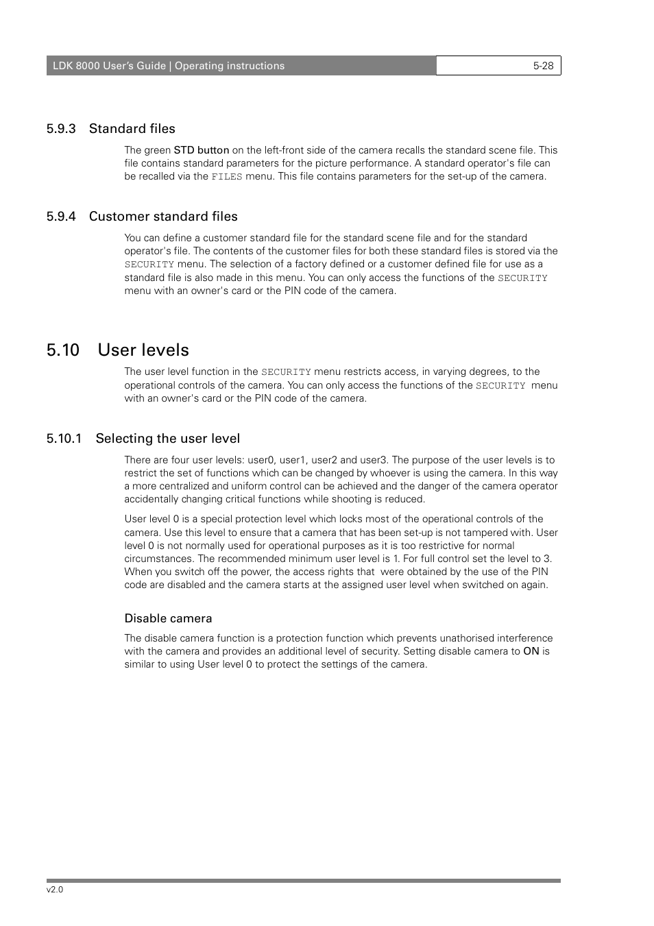 10 user levels | Grass Valley LDK 8000 v.2.0 User Manual | Page 68 / 110