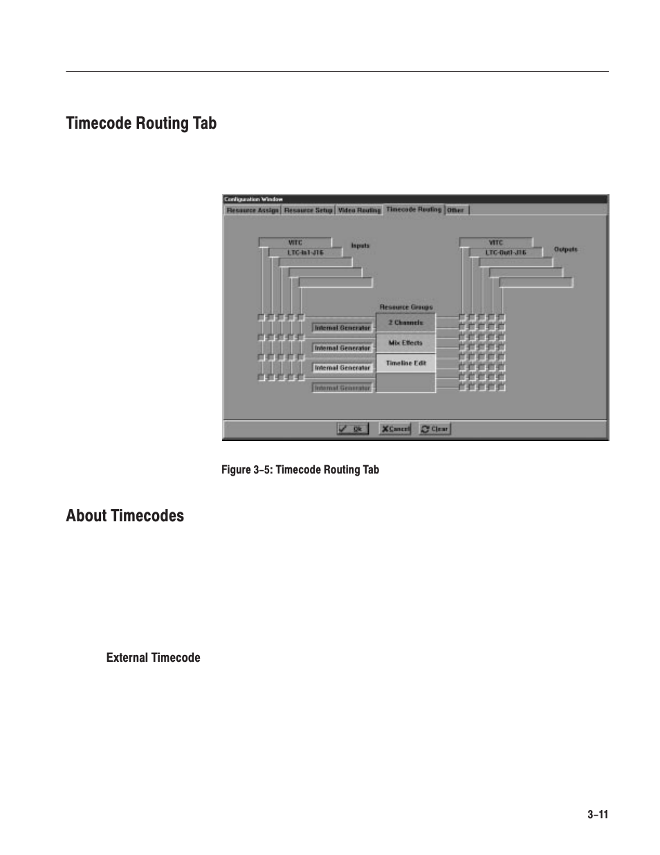 Timecode routing tab, About timecodes | Grass Valley LVS 100 v.3.15 User Manual | Page 101 / 370