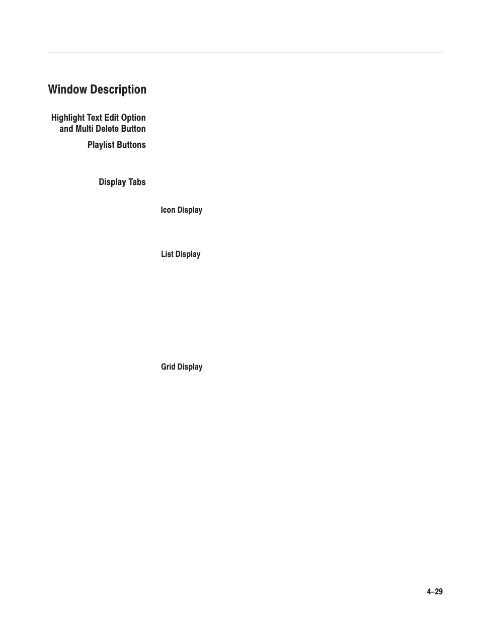 Window description | Grass Valley LVS 100 v.3.15 User Manual | Page 147 / 370