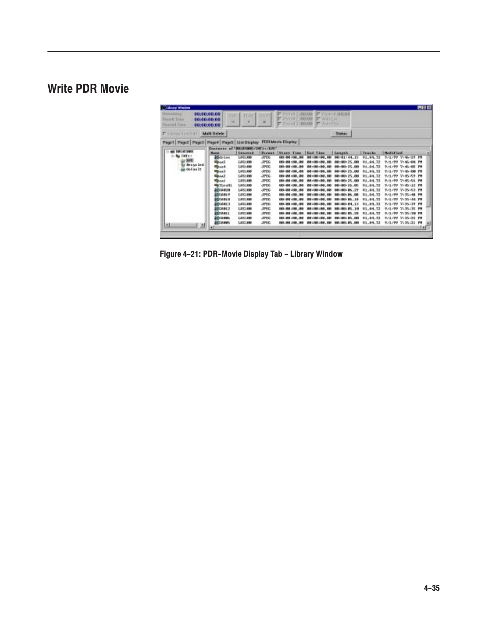Write pdr movie | Grass Valley LVS 100 v.3.15 User Manual | Page 153 / 370