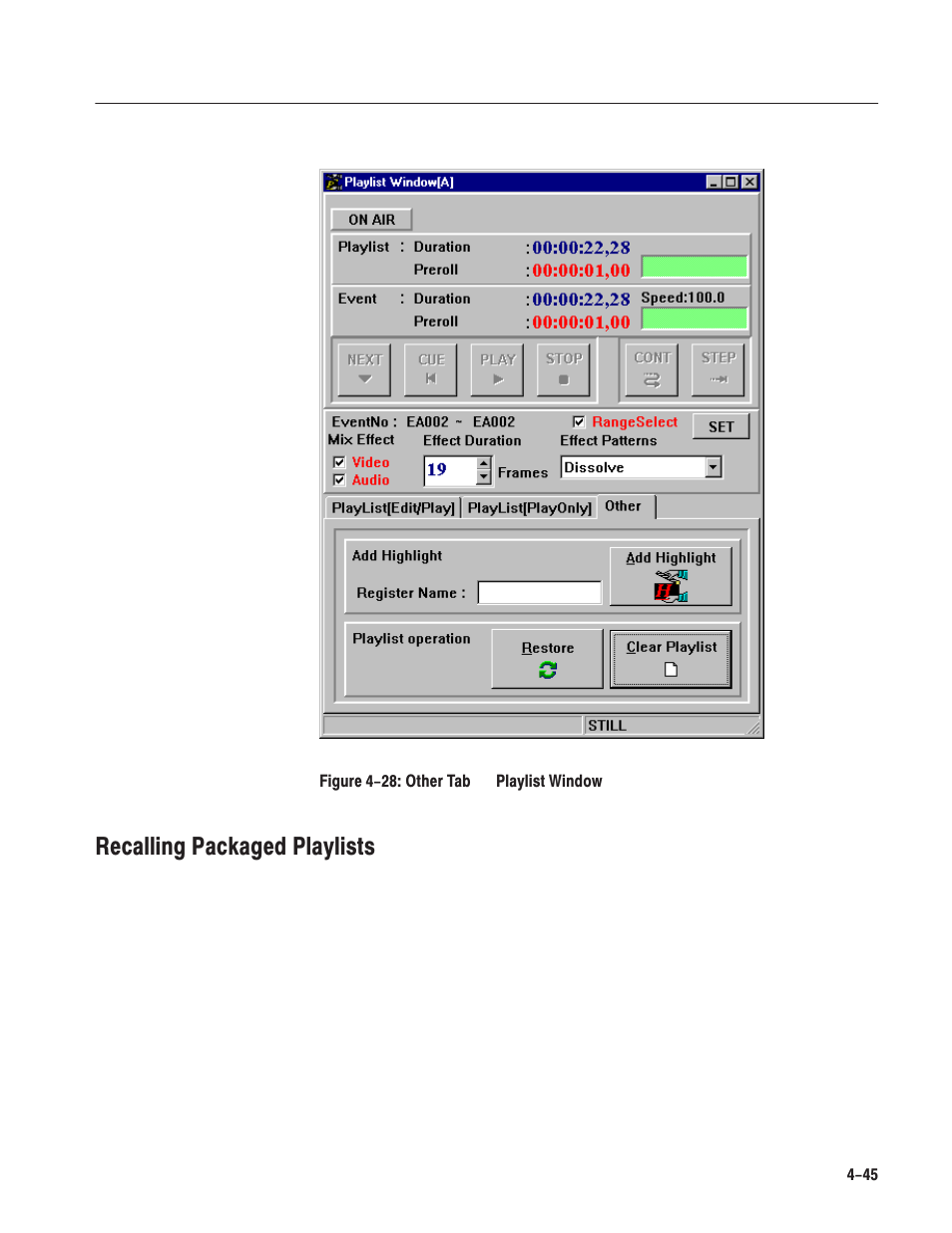 Recalling packaged playlists | Grass Valley LVS 100 v.3.15 User Manual | Page 163 / 370