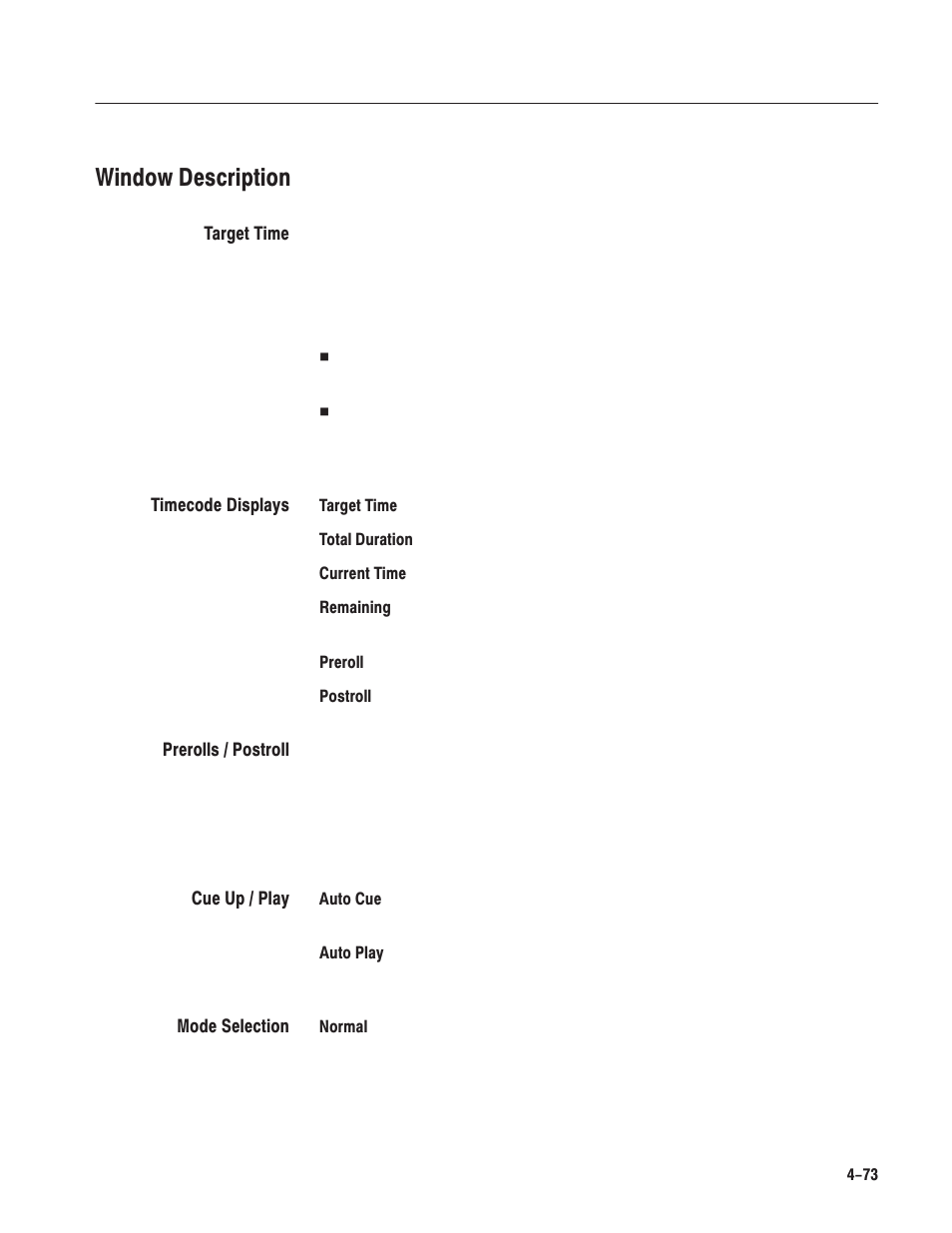 Window description | Grass Valley LVS 100 v.3.15 User Manual | Page 191 / 370