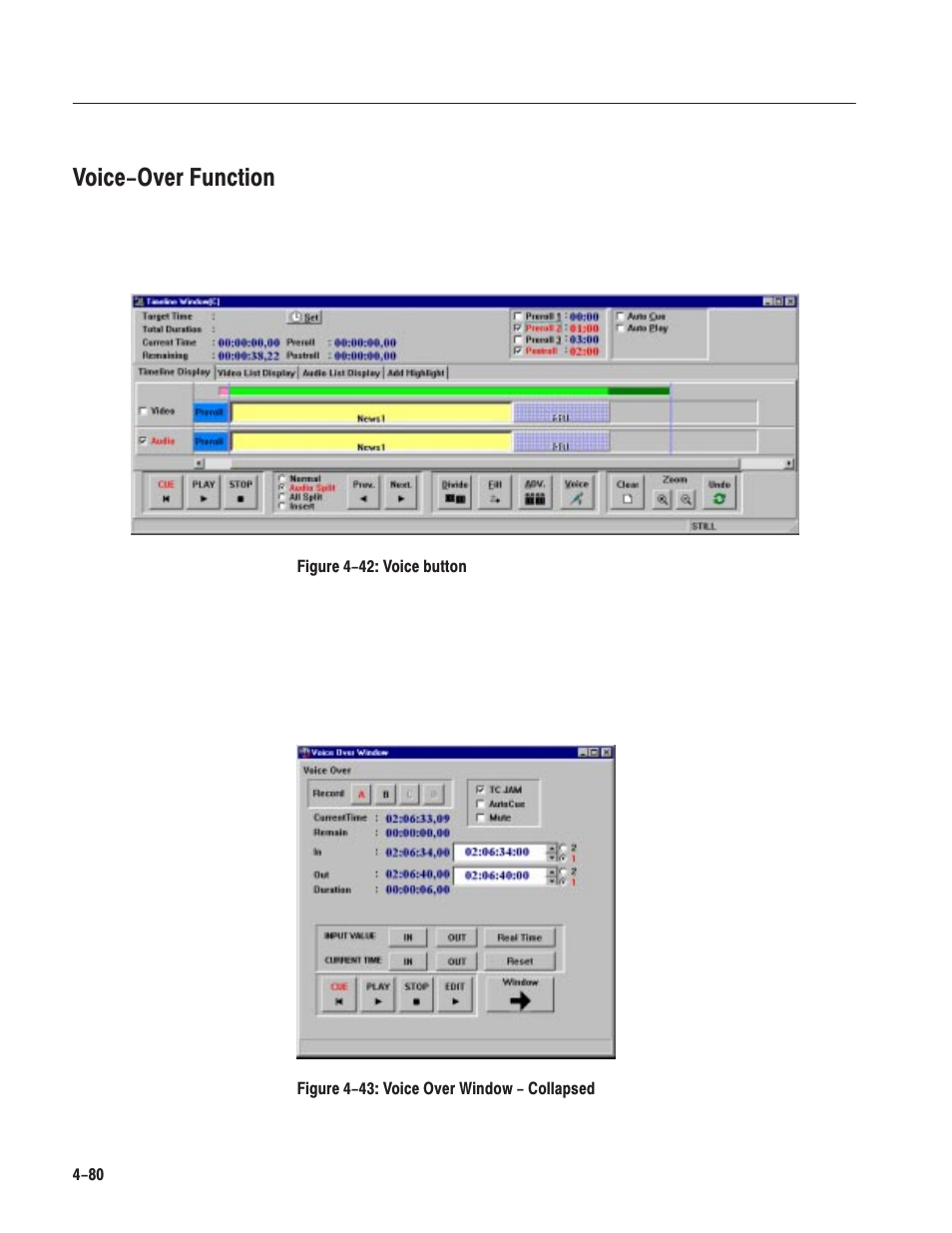 Voice-over function | Grass Valley LVS 100 v.3.15 User Manual | Page 198 / 370