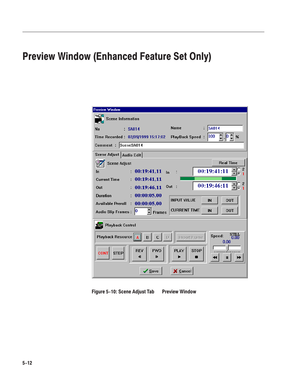 Preview window (enhanced feature set only) | Grass Valley LVS 100 v.3.15 User Manual | Page 224 / 370