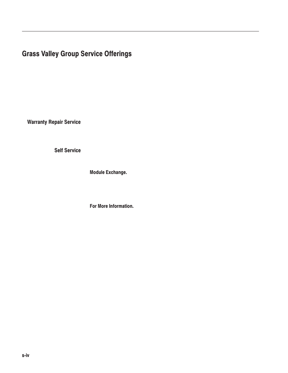 Grass valleygroup service offerings | Grass Valley LVS 100 v.3.15 User Manual | Page 268 / 370