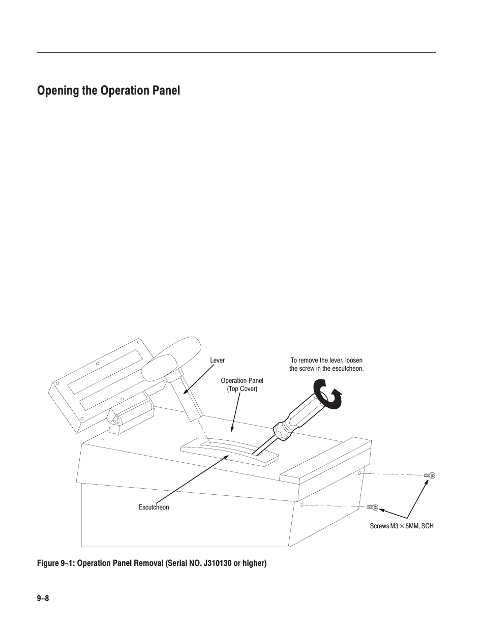 Opening the operation panel | Grass Valley LVS 100 v.3.15 User Manual | Page 298 / 370