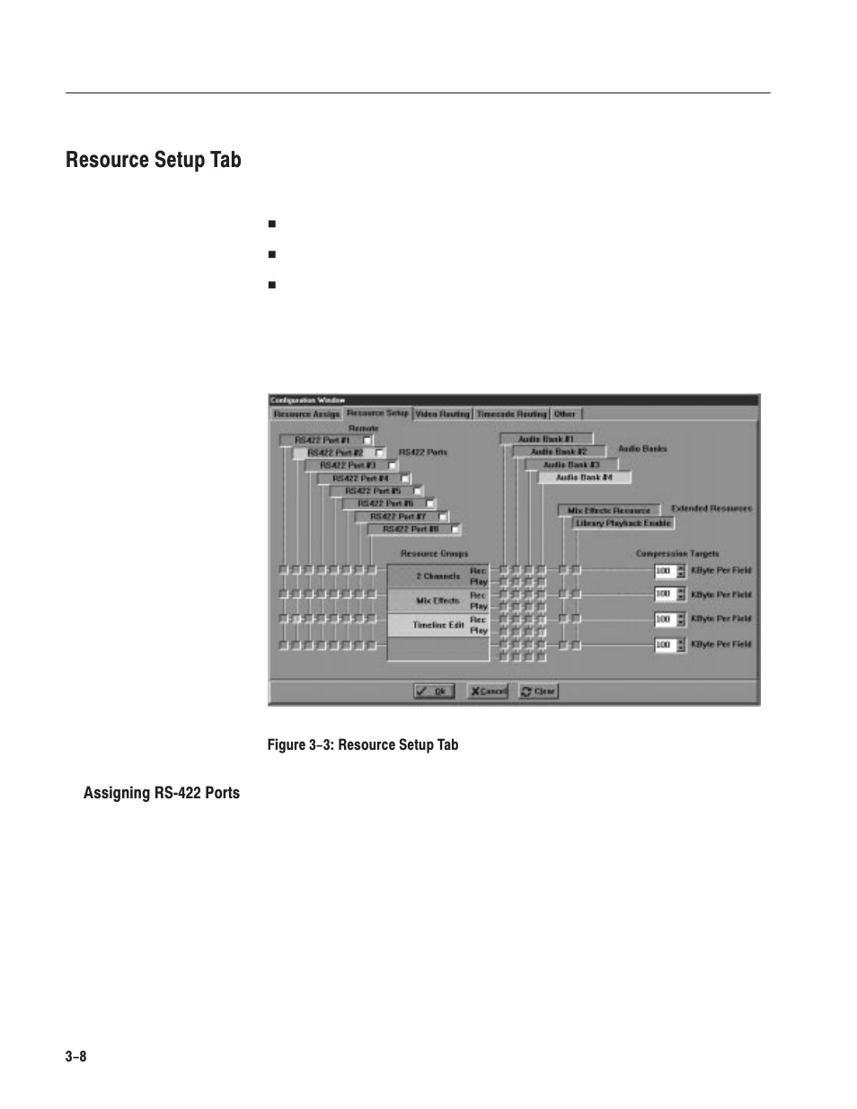 Resource setup tab | Grass Valley LVS 100 v.3.15 User Manual | Page 98 / 370