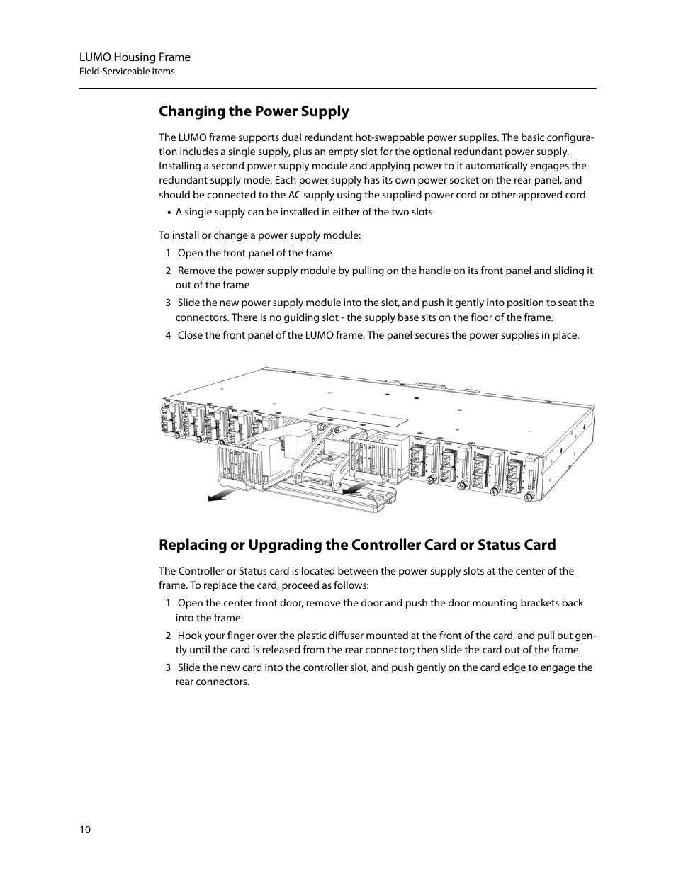 Changing the power supply | Grass Valley LUMO Series User Manual | Page 18 / 66