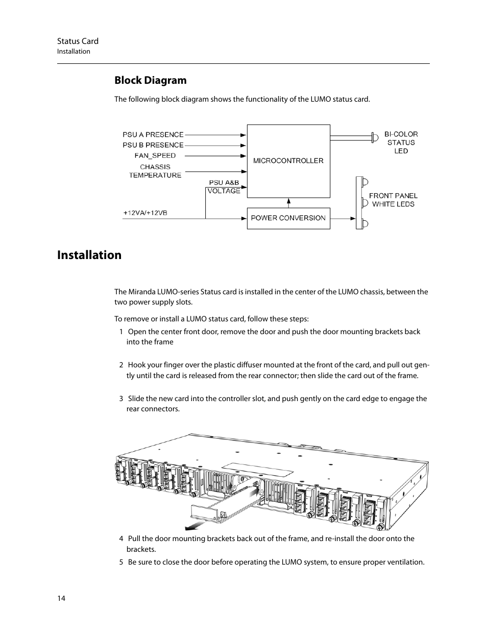 Installation, Block diagram | Grass Valley LUMO Series User Manual | Page 22 / 66