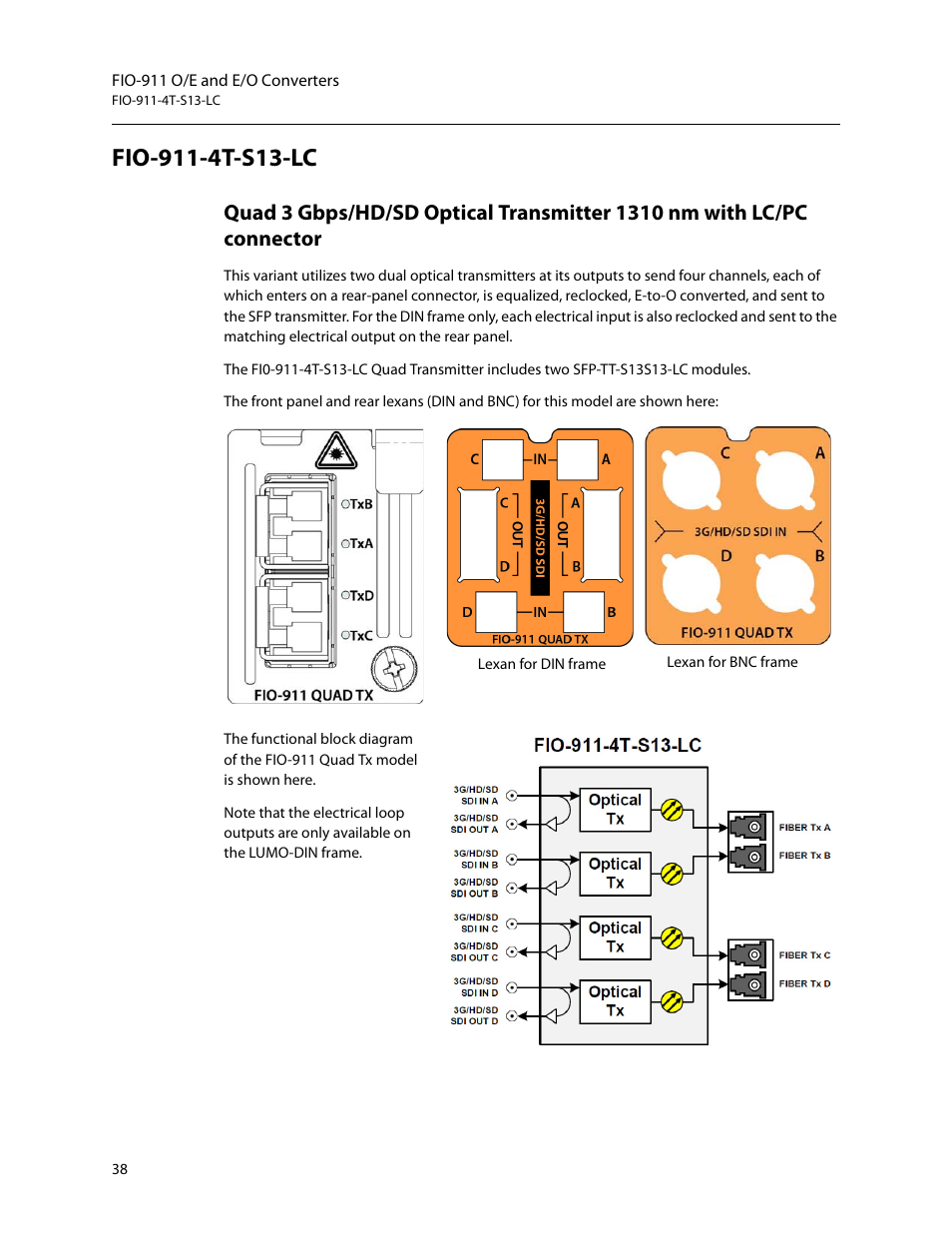 Fio-911-4t-s13-lc | Grass Valley LUMO Series User Manual | Page 46 / 66