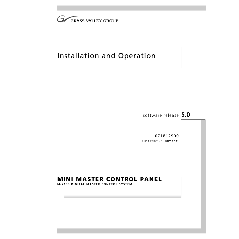 Grass Valley M-2100 User Manual | 84 pages