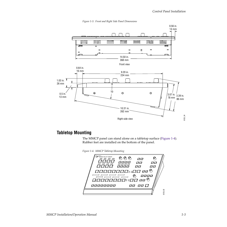 Tabletop mounting, Figure 1-3 | Grass Valley M-2100 User Manual | Page 11 / 84