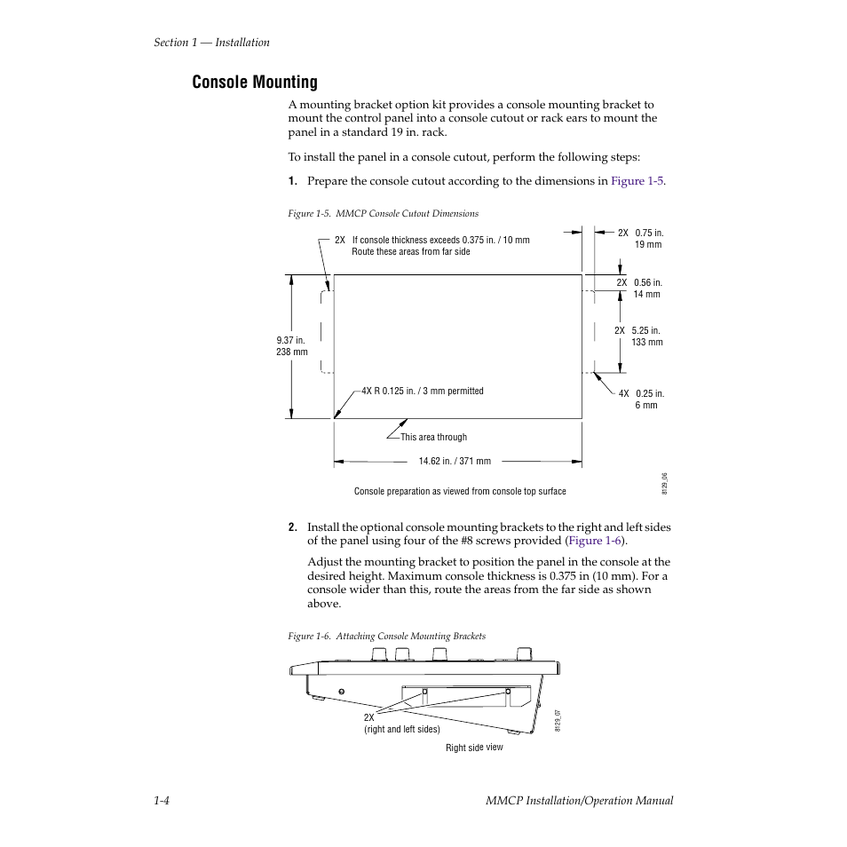 Console mounting | Grass Valley M-2100 User Manual | Page 12 / 84