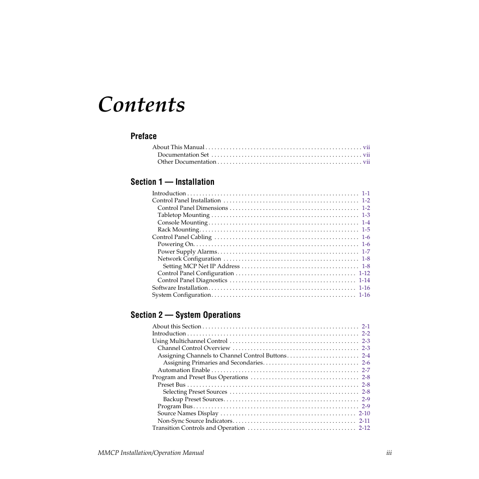 Grass Valley M-2100 User Manual | Page 3 / 84
