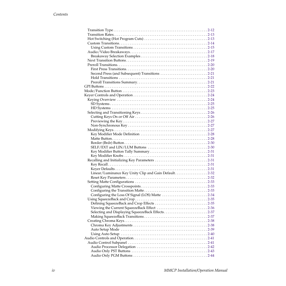 Grass Valley M-2100 User Manual | Page 4 / 84