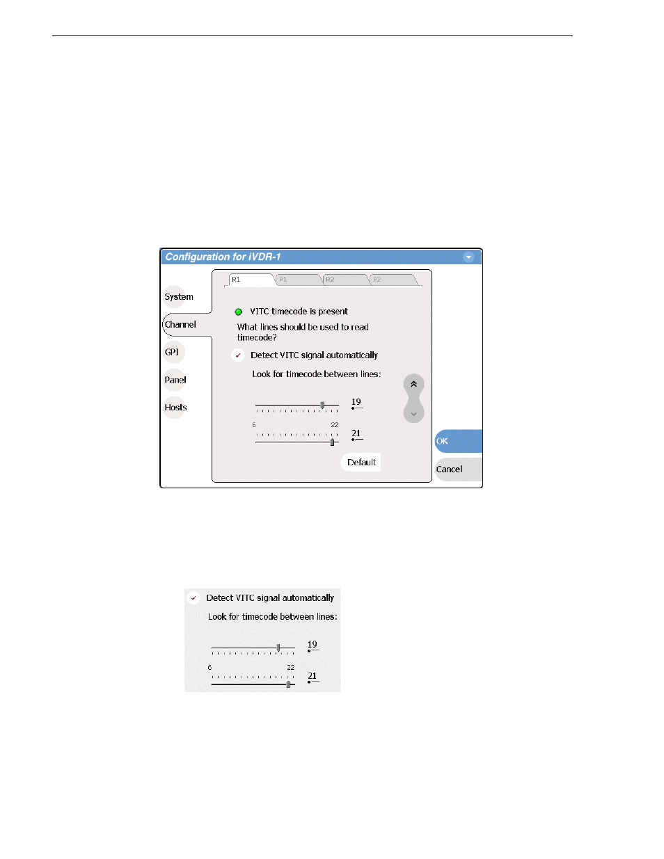 Configuring the vitc reader | Grass Valley M-Series iVDR User Manual v.2.0.10 User Manual | Page 110 / 324