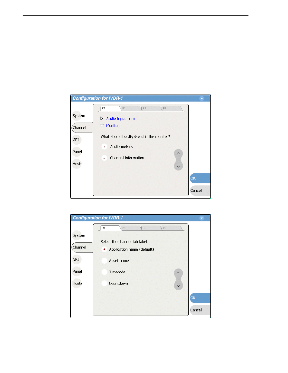 Configuring the monitor pane display | Grass Valley M-Series iVDR User Manual v.2.0.10 User Manual | Page 124 / 324