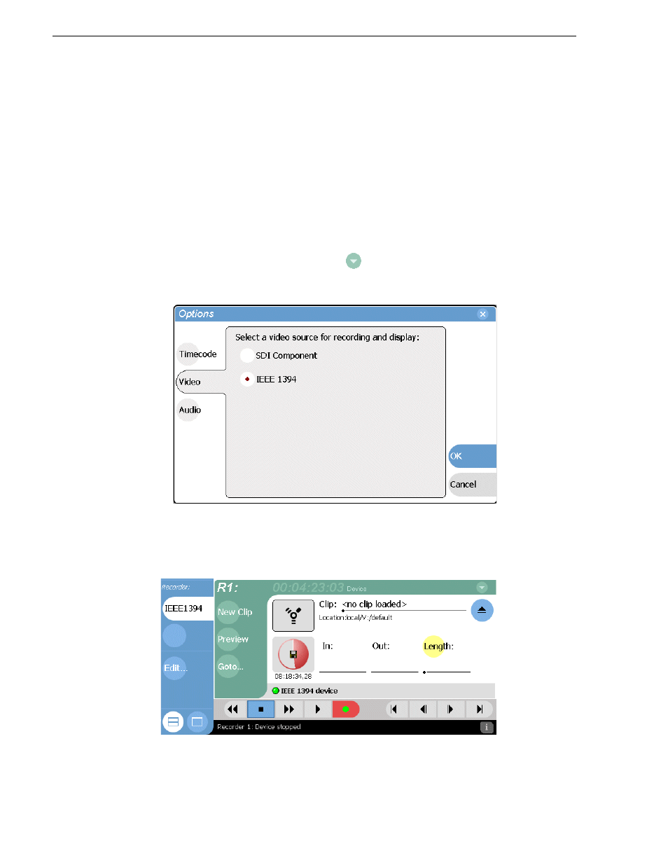 Using ieee 1394 record mode | Grass Valley M-Series iVDR User Manual v.2.0.10 User Manual | Page 148 / 324