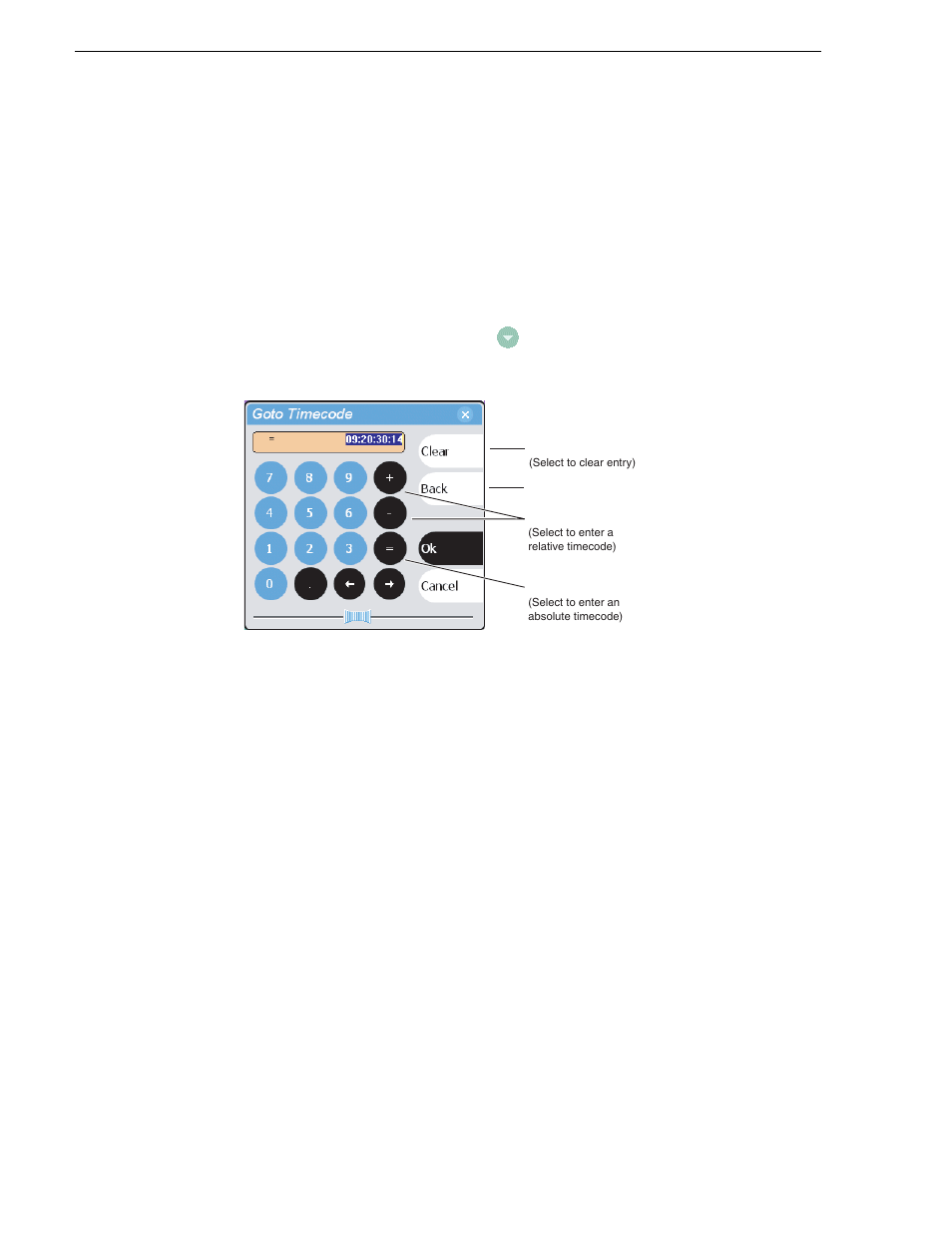 Jumping to a specific timecode, See “jumping to a specific timecode” on | Grass Valley M-Series iVDR User Manual v.2.0.10 User Manual | Page 168 / 324